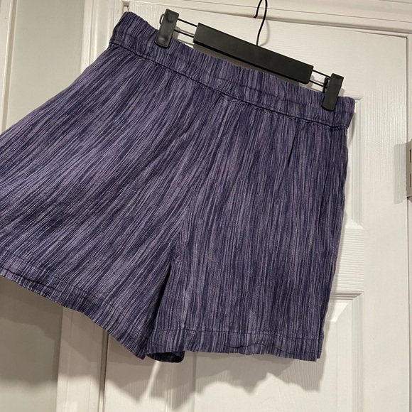 NWT Time & Tru Size XXL Blue Linen Blend Comfy Pull On Drawstring Shorts Pockets - Picture 9 of 16